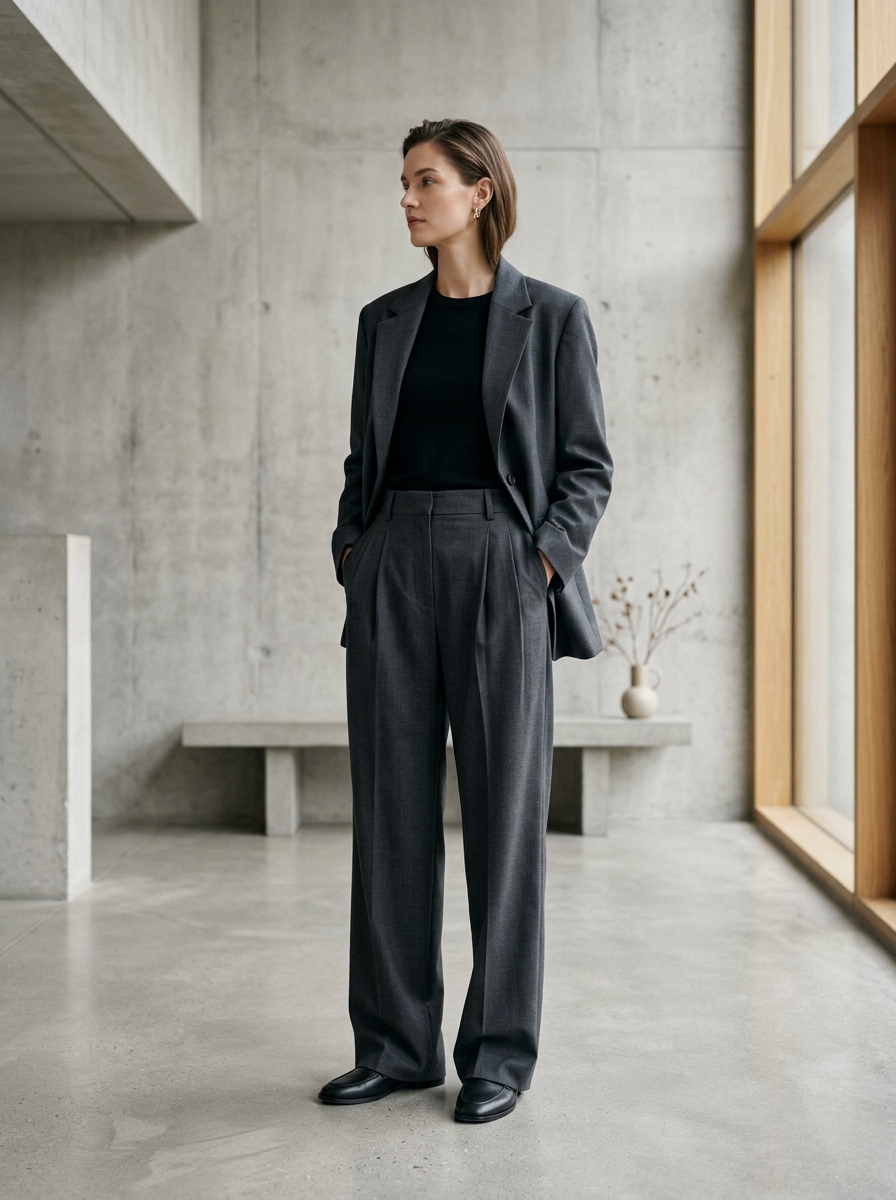 Pleated Architectural Trouser